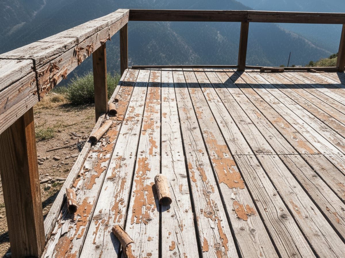 Sun-damaged deck in Cottonwood Heights