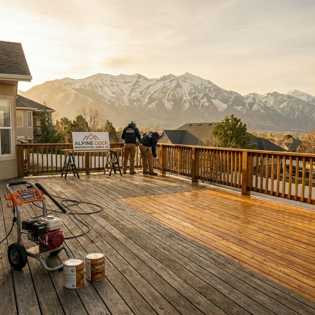 Deck with Mount Timpanogos views in Orem Utah