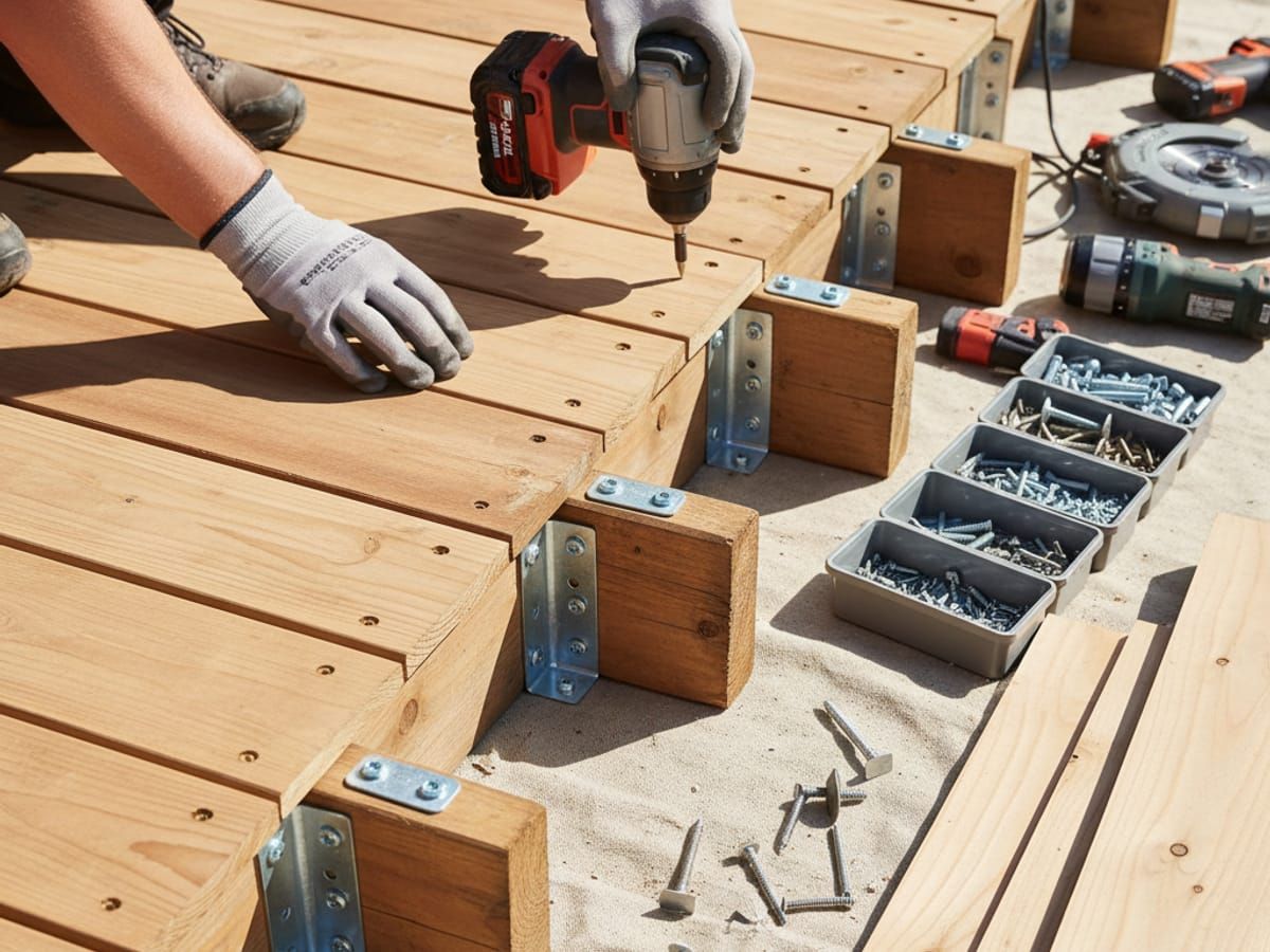 Deck repair and board replacement work